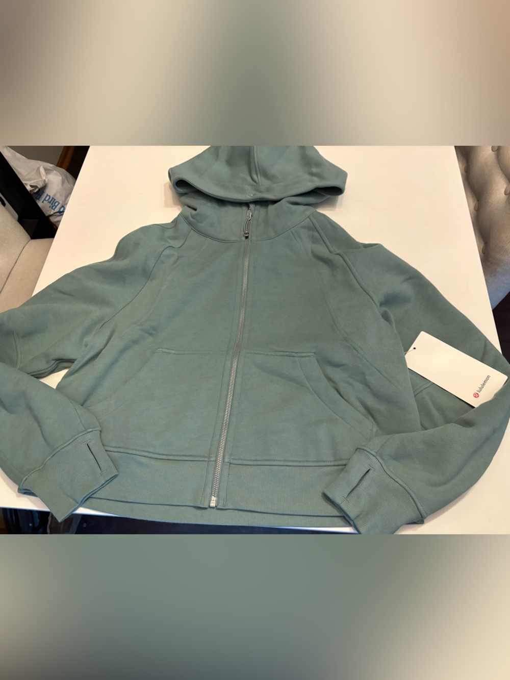 NWT Lululemon full zip oversized scuba hoodie crater blue M/L - Picture 4 of 8